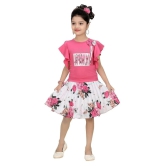 Arshia Fashions - Pink Cotton Blend Girls Top With Skirt ( Pack of 1 ) - None