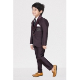 DKGF Fashion - Wine Polyester Boys Suit ( Pack of 1 ) - None