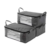 SH NASIMA Set of 3 Underbed Storage Bag, Storage Organizer, Blanket Cover with Front Handle - (Full Grey)