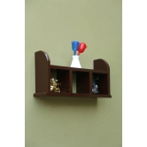 Wooden Beautiful Designer Kitchen Wall Shelves Rack-Brown