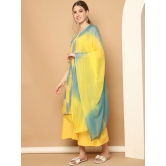 Woven Design Yellow Cotton Kurta with Palazzos & With Dupatta-XXL / Yellow