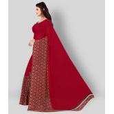 Anand Sarees - Red Georgette Saree With Blouse Piece (Pack of 1)