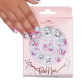 KIDS UNICORN FALSE NAILS (NAIL KIT INCLUDED)-Unicorn Blue