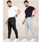 Septem Black Polyester Mens Joggers ( Pack of 2 ) - None