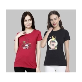 CHOZI - Multi Color Cotton Blend Regular Fit Womens T-Shirt ( Pack of 2 ) - None