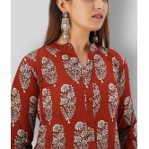 SVARCHI - Maroon Cotton Women''s Straight Kurti ( Pack of 1 ) - XL