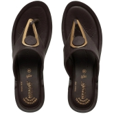 Aerowalk - Brown Womens Leather Slipper - None