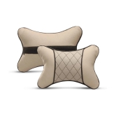 Auto Hub Neck Cushions Set of 2 Beige