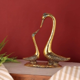 Bharat Saini Art ; Aluminium Kissing Duck Figurine Standard Golden 1 Piece