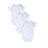 3pc Combo Pack White Romper/Onesie (100% Cotton Interlock Biowash)