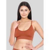 ILRASO - Rust Satin Removable Padding Women's Plunge Bra ( Pack of 1 ) - None