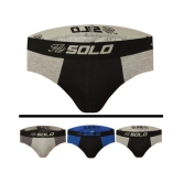 Solo - Multicolor Cotton Blend Mens Briefs ( Pack of 3 ) - 80