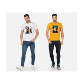 CHOZI Cotton Blend Regular Fit Printed Half Sleeves Mens T-Shirt - Multicolor ( Pack of 2 ) - None