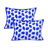 FrionKandy Living Cotton Abstract Double Bedsheet with 2 Pillow Covers - Blue - Blue