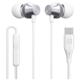 Portronics Conch Beat C Type C Wired Earphone In Ear Tangle Free Cable Silver