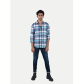 Radprix 100% Cotton Regular Fit Checks Full Sleeves Mens Casual Shirt - Light Blue ( Pack of 1 ) - None