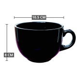 Femora Indian Ceramic Jumbo Coffee Mug Soup Mug Maggie Mug - 400ML - Black - Microwave Safe & Freezer Safe, Set of 3