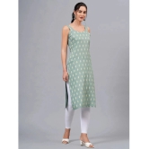 HIGHLIGHT FASHION EXPORT Rayon Printed Straight Womens Kurti - Green ( Pack of 1 ) - None