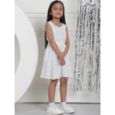 MINI & MING Girls Polka Dot Printed Tie-Ups A-Line Dress