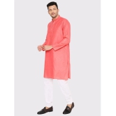 Maharaja - Coral Cotton Blend Mens Regular Kurta ( Pack of 1 ) - None