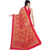 LEELAVATI - Red Crepe Saree With Blouse Piece ( Pack of 1 ) - Red