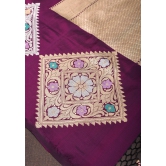 Exquisite Purple Banarasi Katan Silk Saree with Meenakari Geometric Motifs| SILK MARK CERTIFIED