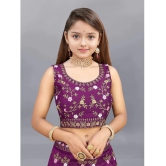 Apnisha Purple Silk Girls Lehenga Choli Set ( Pack of 1 ) - None