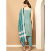 Green Dobby Kurta with pallazos dupatta set-XL / Green