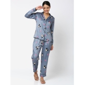 Smarty Pants - Grey Satin Womens Nightwear Nightsuit Sets ( Pack of 1 ) - None