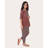 Girls Casual Kurta and Trouser Set-Maroon / 4 - 5 Years