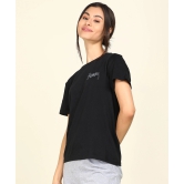 Young Trendz  Womens Regular Fit Printed Tshirt-L / Black