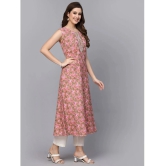 Stylum Cotton Printed Straight Womens Kurti - Peach ( Pack of 1 ) - None