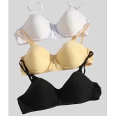 Tkeshto - Multicolor Cotton Padded Women's Everyday Bra ( Pack of 3 ) - 28