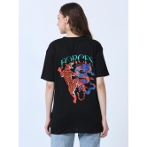 Women FORCES Printed Oversized T-Shirt-S / Black