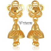 VIVASTRI Golden Jhumki Earrings ( Pack of 1 ) - Golden