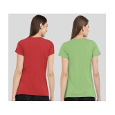 CHOZI - Multi Color Cotton Blend Regular Fit Women's T-Shirt ( Pack of 2 ) - None