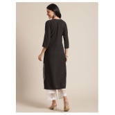 KSUT Black Viscose Straight Kurti - Single - L