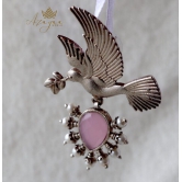 Azayaa World Pink Charming love bird earring