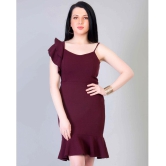 Addyvero Cotton Lycra Maroon Regular Dress - - XL