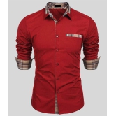 Life Roads - Red Cotton Slim Fit Men's Casual Shirt (Pack of 1 ) - None