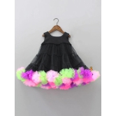 Black Heavy Net Frock for Baby Girl-6-12 Months