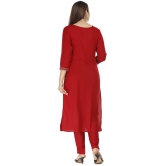 JC4U Red Rayon Kurti With Pants - Stitched Suit Single - None