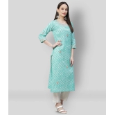 Divena - Green Cotton Womens Straight Kurti - 5XL