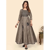 Vbuyz - Brown Cotton Blend Womens Anarkali Kurti ( Pack of 1 ) - None