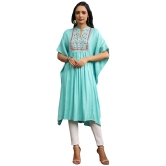 Juniper - Light Blue Rayon Flex Womens Kaftan Kurti ( Pack of 1 ) - None