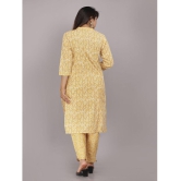 HIGHLIGHT FASHION EXPORT Cotton Printed Kurti With Pants Womens Stitched Salwar Suit - Yellow ( Pack of 1 ) - None