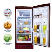 Godrej 202 L 5 Star Advanced Inverter, Jumbo Vegetable Tray Direct Cool Single Door Refrigerator With Base Drawer (RD 210E TDI MN WN, Marine Wine)