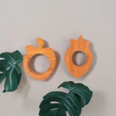 Apple and Strawberry Shaped Neem Wood Teethers