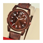 Septem Brown Leather Analog Mens Watch