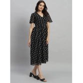 Curvydrobe Georgette Printed Midi Womens Fit & Flare Dress - Black ( Pack of 1 ) - None